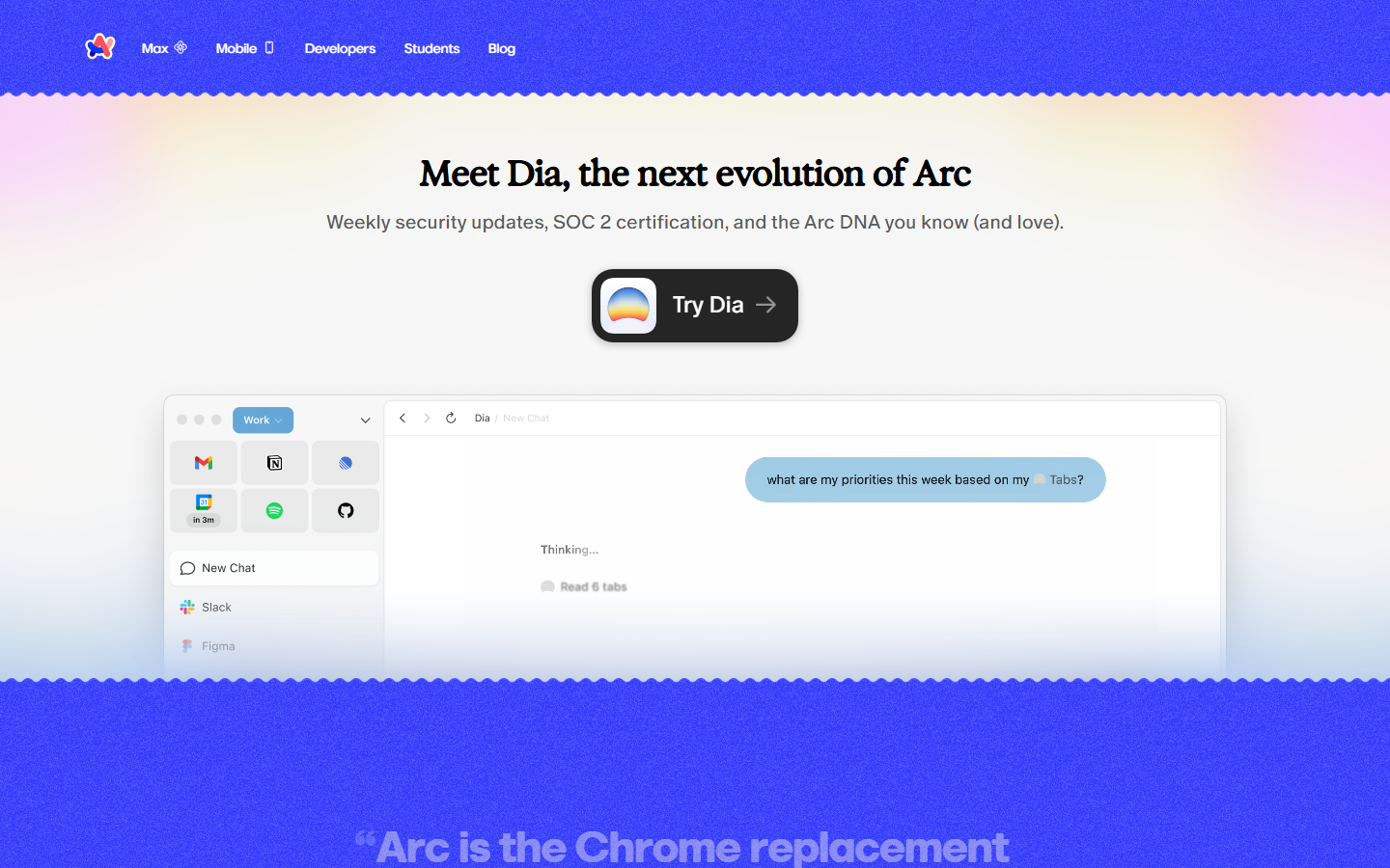 Arc — Colorful, Big Type, Illustrative website design
