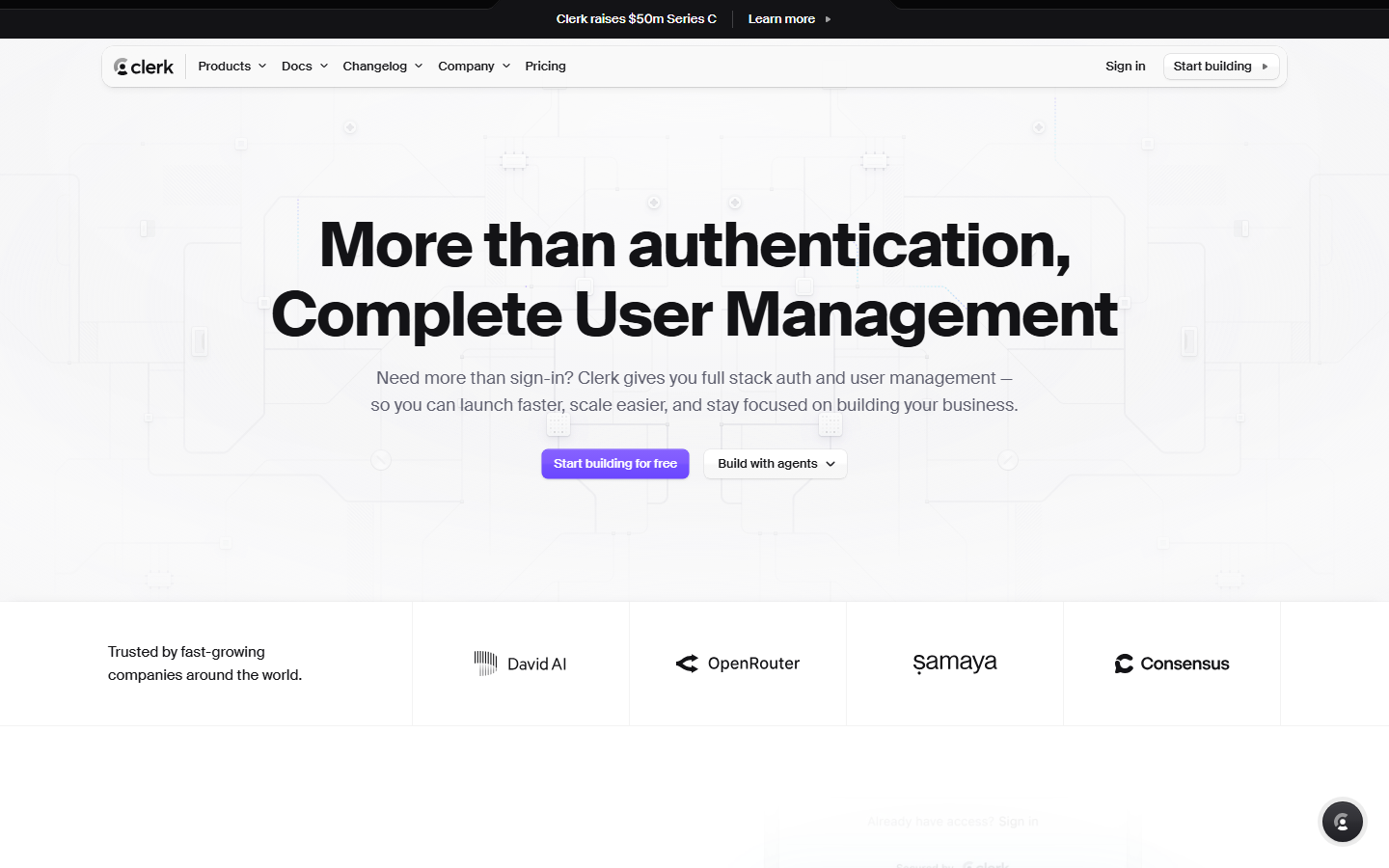 Clerk — Minimal, Colorful, Gradient website design