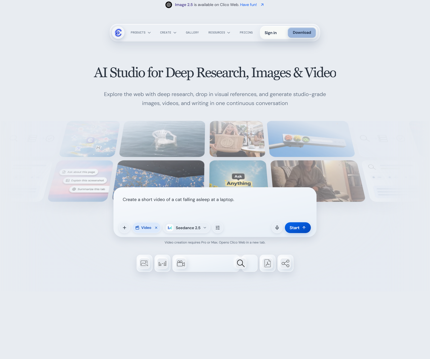 Clico web design (Light, Type-Based, Grid)