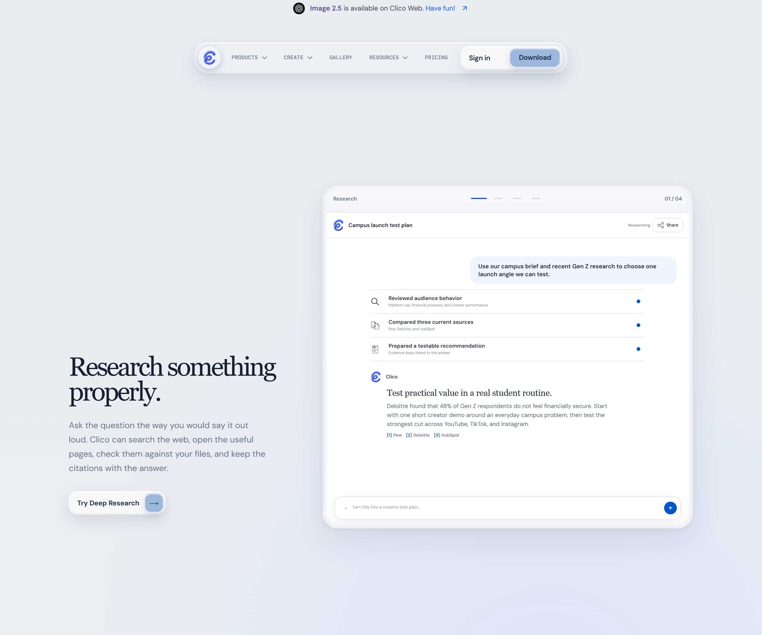 Clico, section 2 of the page as it renders