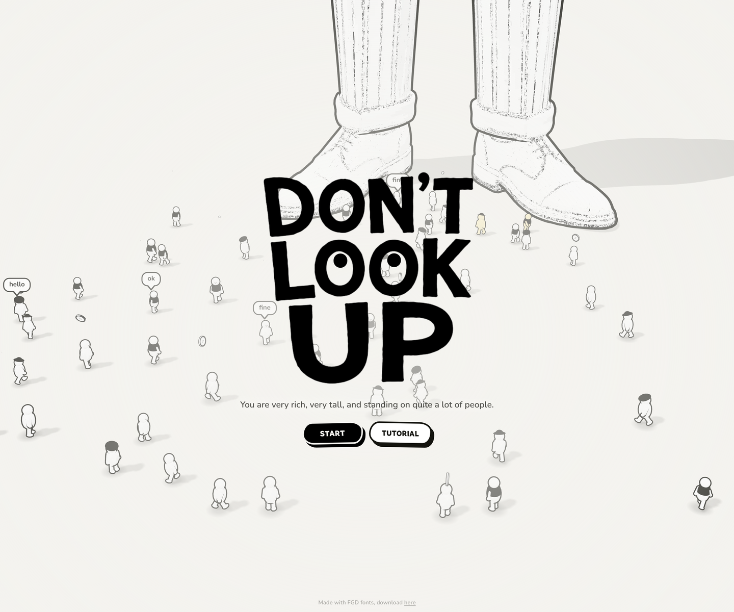 Don't Look Up web design (Illustrative, Big Type, B&W, Motion)
