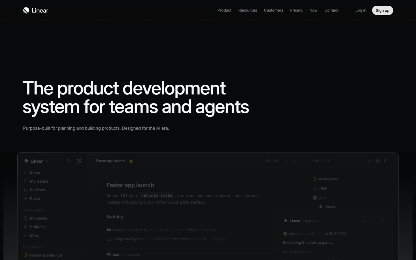 Linear — Dark, Big Type, Minimal website design