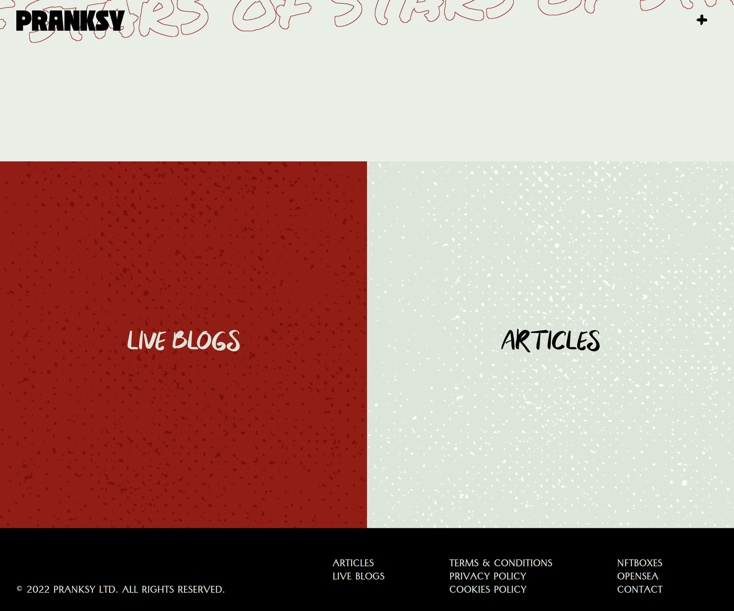 Pranksy, section 1 of the page as it renders
