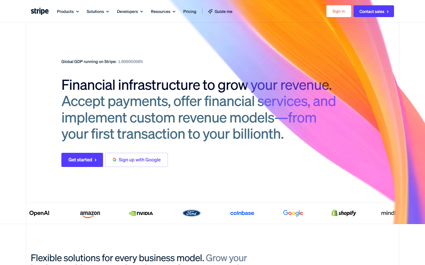 Stripe — Gradient, Colorful, Minimal website design
