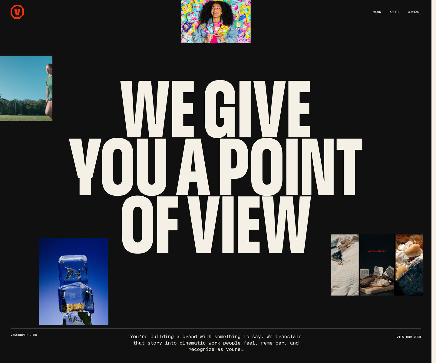 Velour Productions web design (Dark, Big Type, Type-Based)