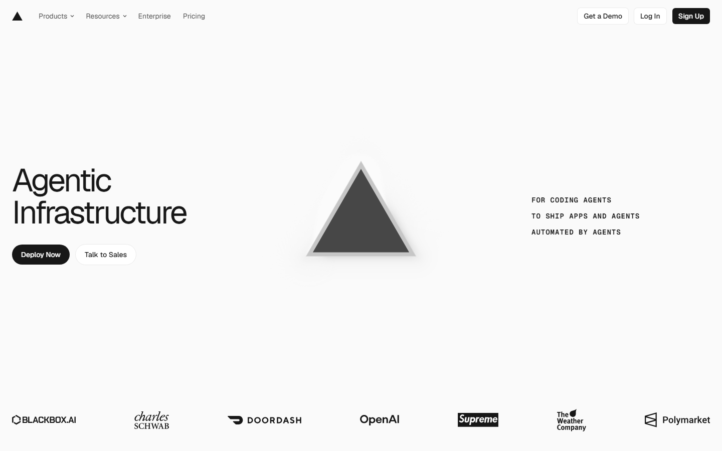Vercel — Dark, Minimal, Grid website design