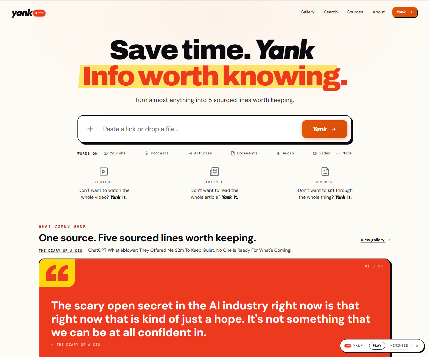 yank.info web design (Big Type, Colorful, Type-Based)